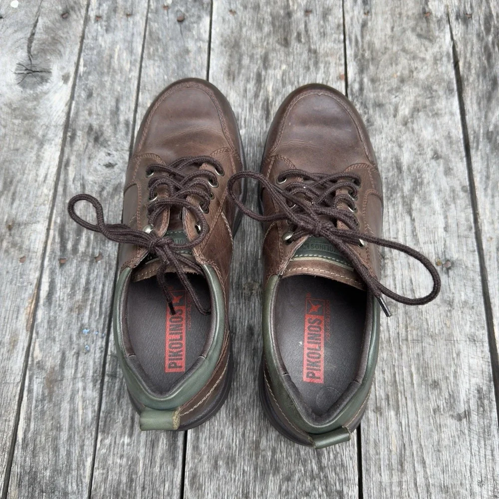 Pikolinos Men's 43 US 9.5-10 Brown Leather Oxford Comfort Walking Shoes Spain - Picture 3 of 8
